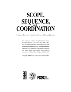 Teacher Materials - Scope, Sequence, and Coordination