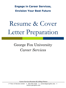 Resume & Cover Letter Preparation