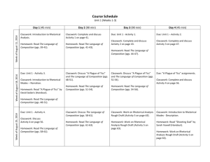 Course Schedule - AP English Language