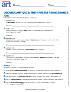 VOCabUlaRY QUIZ: THE HaRlEM RENaISSaNCE