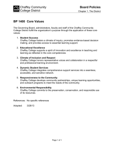 Board Policies BP 1400 Core Values Chaffey Community College
