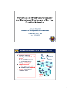 Workshop on Infrastructure Security and Operational