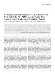 A Novel Anxiety and Affective Spectrum Disorder of