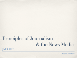 Principles of Journalism & the News Media