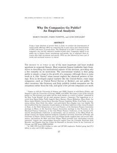 Why Do Companies Go Public? An Empirical Analysis