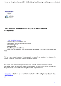 Do not call Compliance Services | DNC List Scrubbing | Data