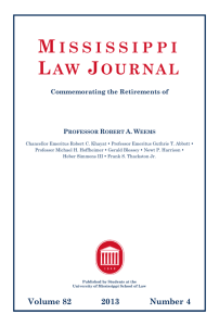 M ISSISSIPPI LAW JOURNAL