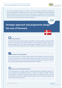 Strategic approach and programme design