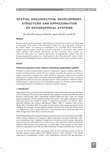 SPATIAL ORGANISATION: DEVELOPMENT, STRUCTURE AND