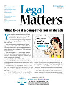 What to do if a competitor lies in its ads