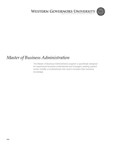 Master of Business Administration - WGU Indiana