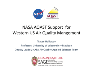 NASA AQAST Program Support for Western U.S. Air Quality