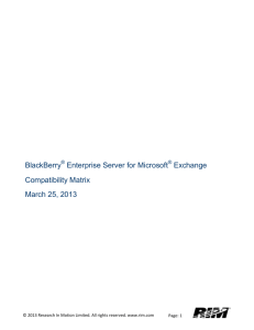 BlackBerry Enterprise Server for Microsoft Exchange Compatibility