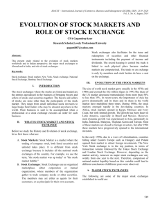 evolution of stock markets and role of stock exchange