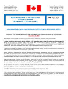 mandatory winter navigation information on sea water cooling types