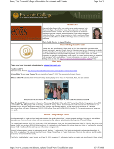 Page 1 of 6 Ecos, The Prescott College eNewsletter for Alumni and