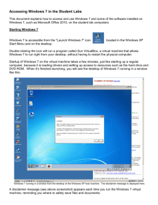Accessing Windows 7 in the Student Labs