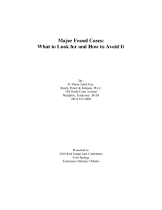Major Fraud Cases - Burch, Porter & Johnson, PLLC