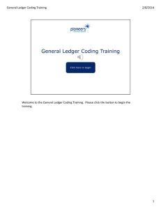 General Ledger Coding Training 2/8/2014