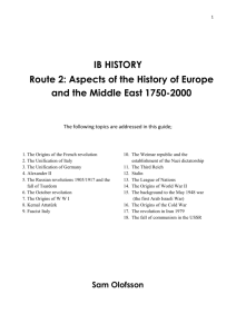 Aspects of the History of Europe and the Middle East 1750-2000