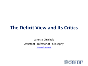 The Deficit View and Its Critics