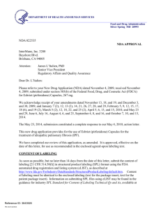 Esbriet FDA Approval Letter - Genentech Access Solutions