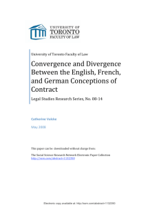 Convergence and Divergence Between the English, French, and