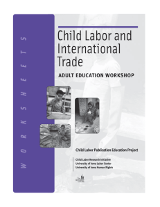 Child Labor and International Trade: Worksheets