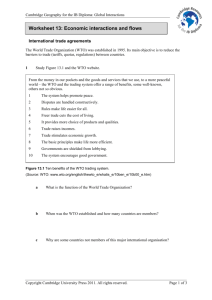 Worksheet 13: Economic interactions and flows