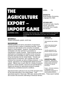 the agriculture export – import game
