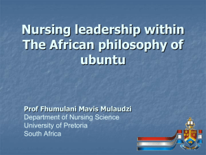Nursing leadership within The African philosophy of ubuntu