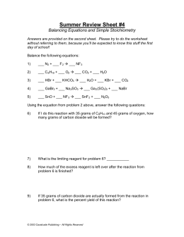 Worksheets Stoichiometry Practice Worksheet Answer Key stoichiometry practice worksheet key solutions for the summer review sheet 4