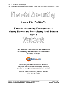 Lesson FA-10-040-03 Financial Accounting Fundamentals