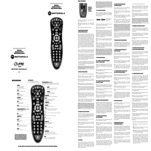Operating Instructions for Motorola Advanced Series MXv3