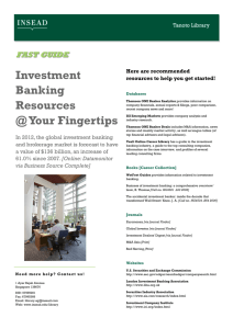 Investment Banking Resources @ Your Fingertips