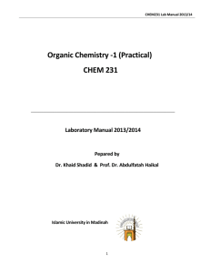Organic Lab - Dr KHALID SHADID