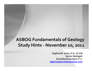 ASBOG Fundamentals of Geology Study Hints