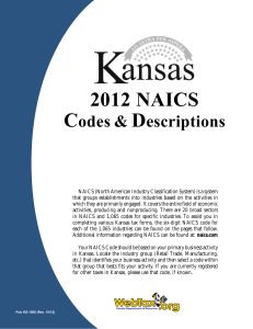 NAICS Codes (KS-1500) - Kansas Department of Revenue
