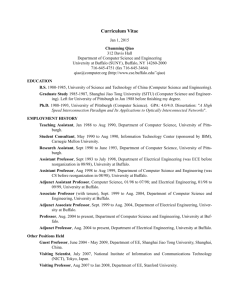 Curriculum Vitae - University at Buffalo, Computer Science and