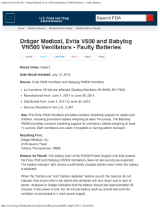 Dräger Medical, Evita V500 and Babylog VN500