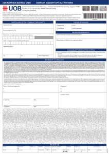 company account application form uob platinum business card