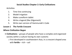 Social Studies Chapter 2: Early Civilizations Activities 1. Time line