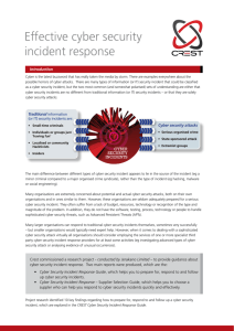 Effective cyber security incident response