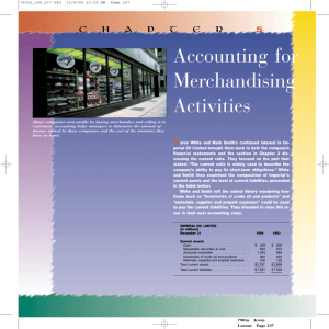Accounting for Merchandising Activities - McGraw