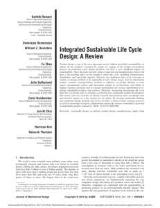 Integrated Sustainable Life Cycle Design: A Review