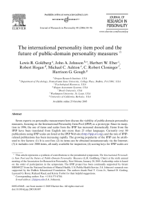 Goldberg, et al. (2006) - International Personality Item Pool