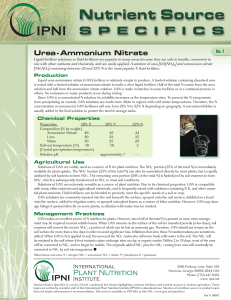 Urea - Ammonium Nitrate - International Plant Nutrition Institute