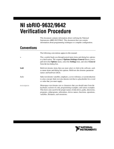 NI sbRIO-9632/9642 Verification Procedure