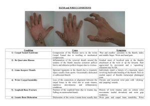 HAND and WRIST CONDITIONS