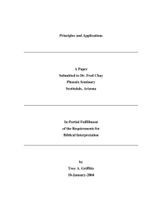 Principles and Applications A Paper Submitted to Dr. Fred Chay